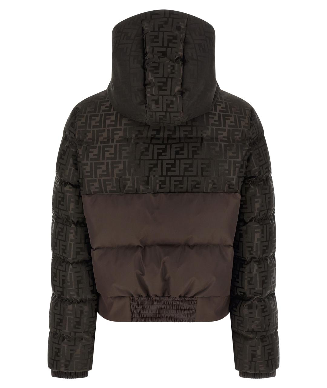 FENDI Коричневый полиамидовый пуховик, фото 2
