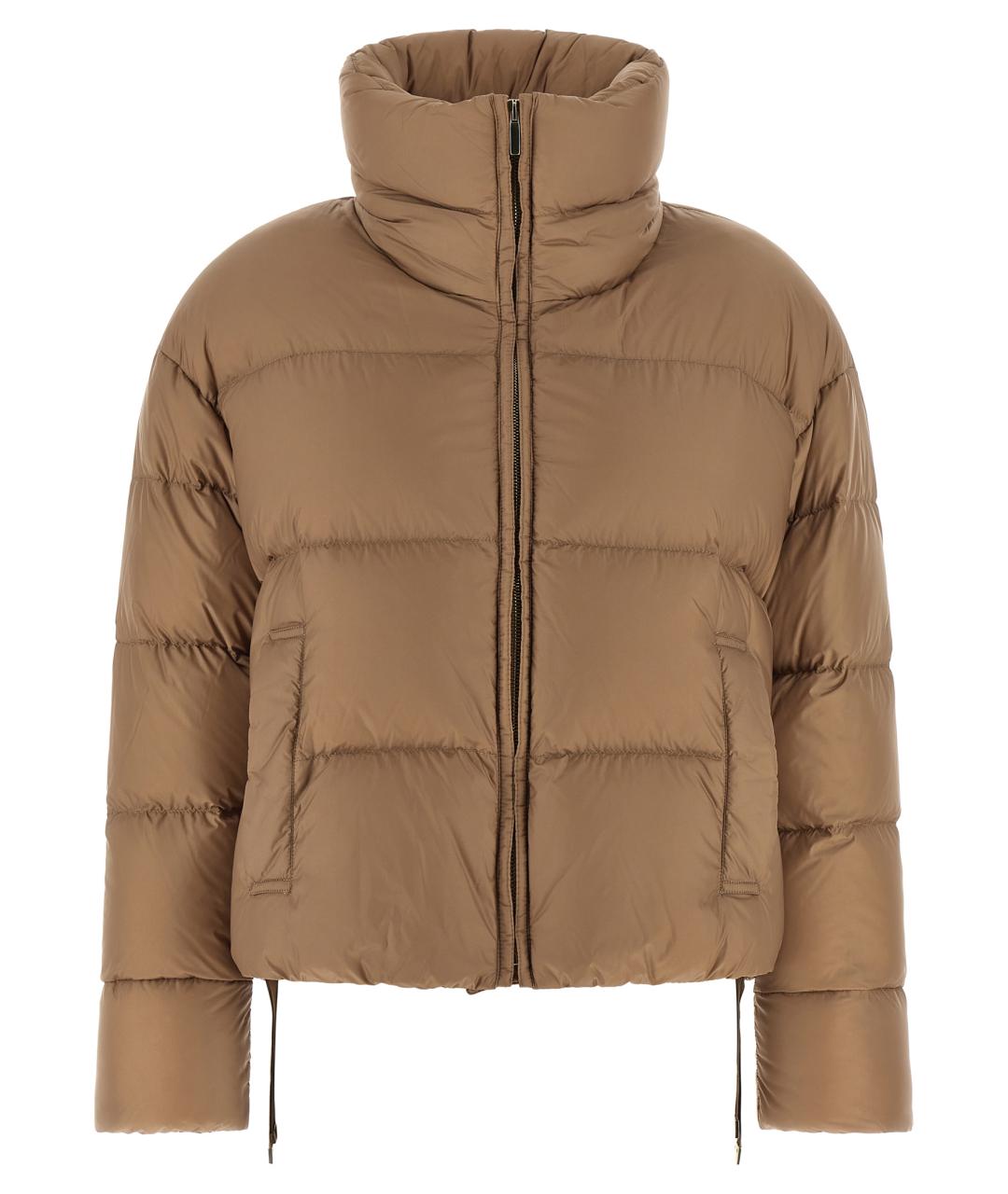 MAX MARA Коричневый полиамидовый пуховик, фото 2