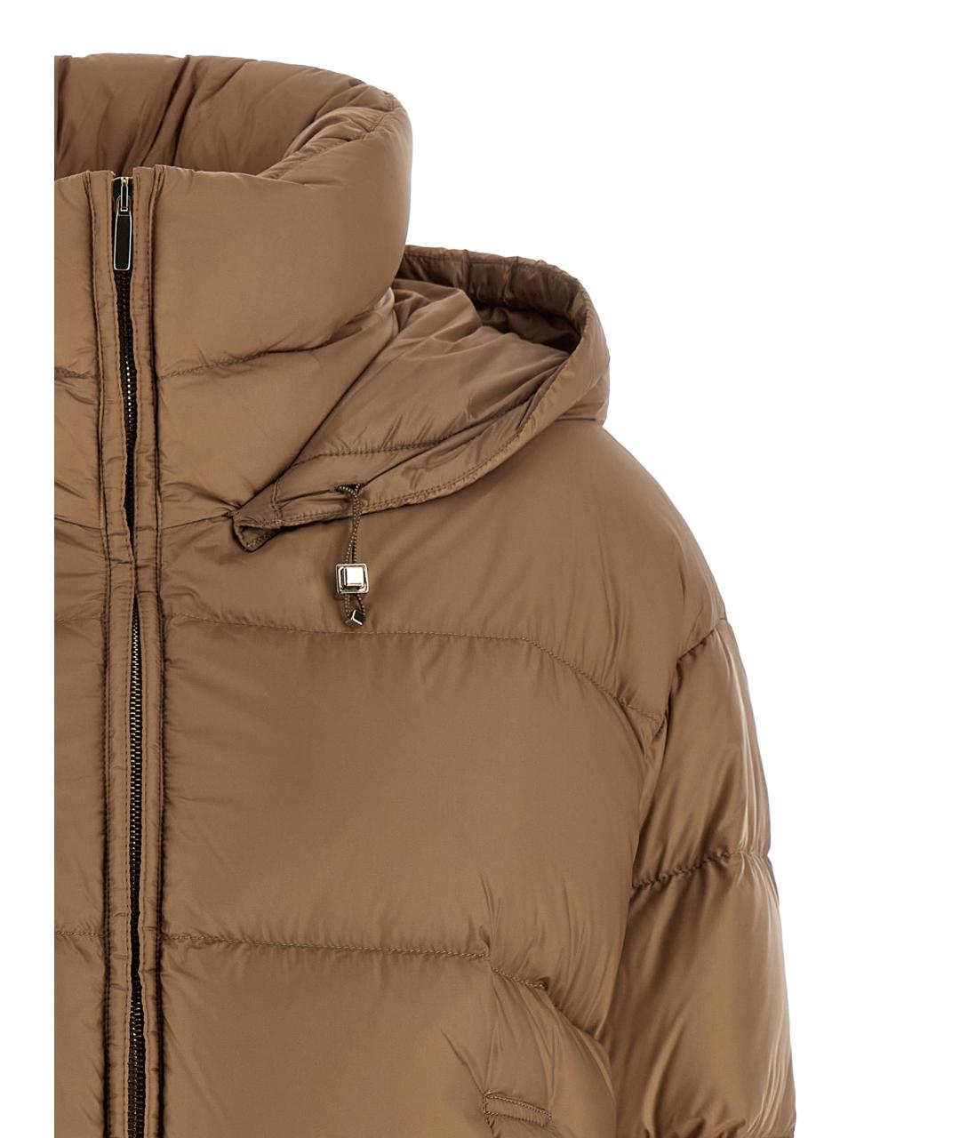 MAX MARA Коричневый полиамидовый пуховик, фото 4