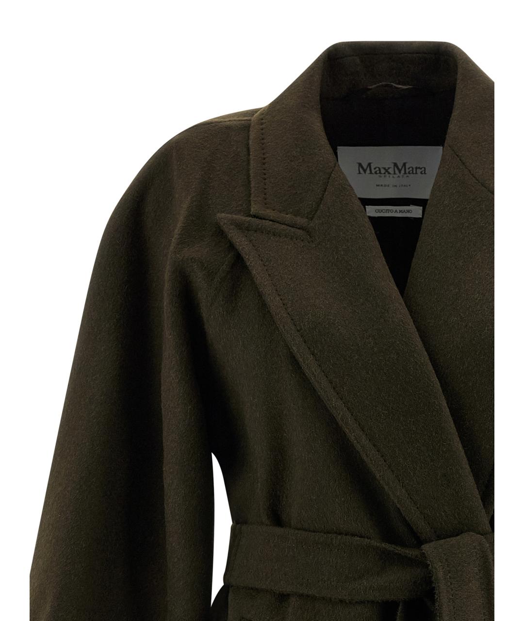 MAX MARA Зеленые шерстяное пальто, фото 3