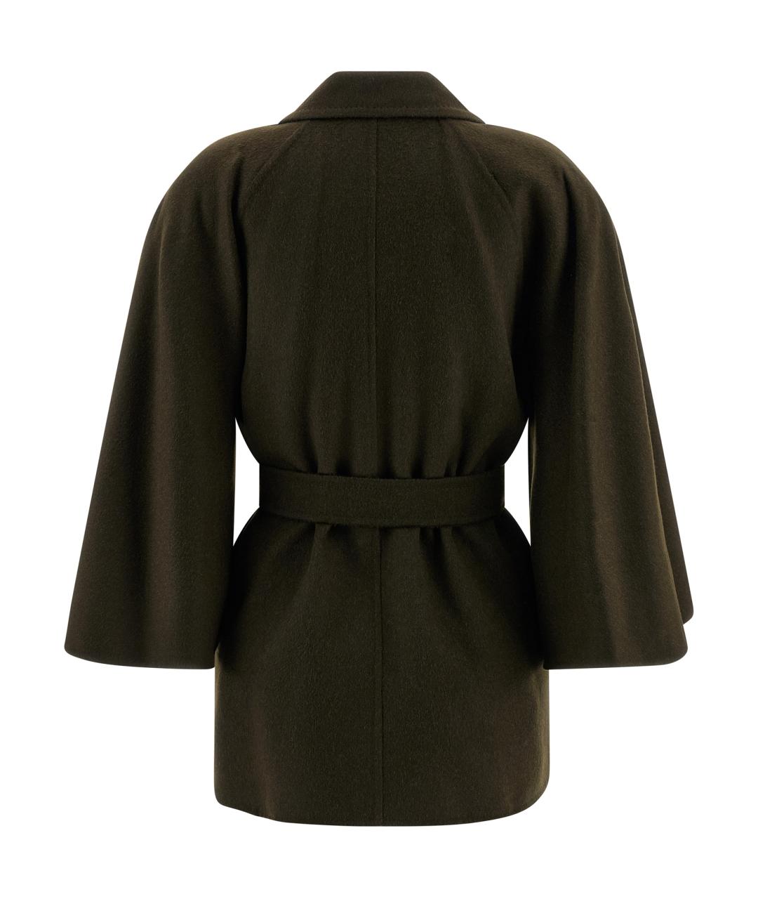 MAX MARA Зеленые шерстяное пальто, фото 2