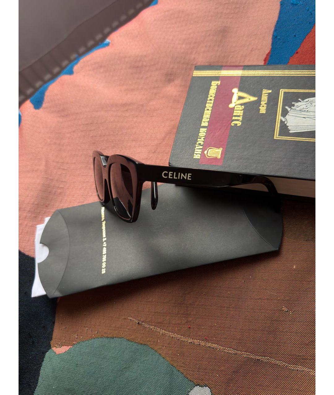 CELINE Черные металлические солнцезащитные очки, фото 3