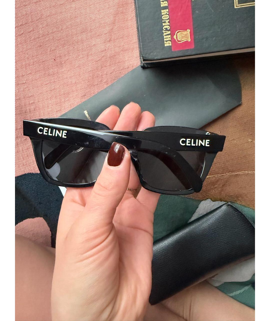 CELINE Черные металлические солнцезащитные очки, фото 2