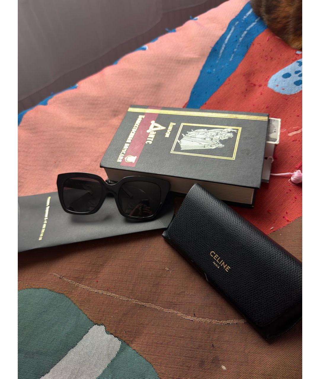 CELINE Черные металлические солнцезащитные очки, фото 4