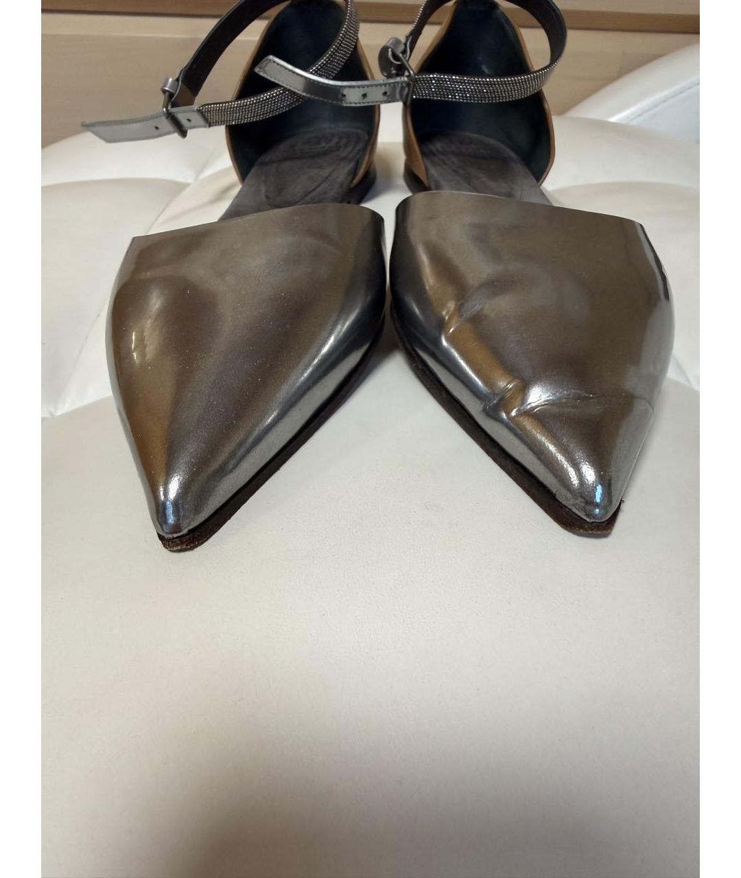 BRUNELLO CUCINELLI Мульти кожаные лодочки на низком каблуке, фото 5