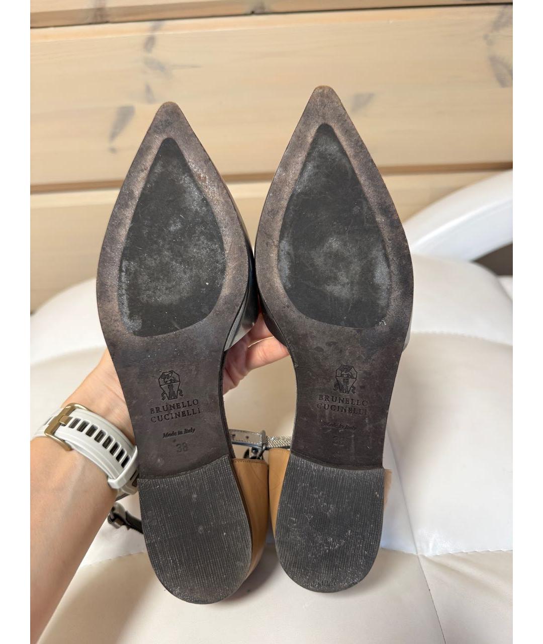 BRUNELLO CUCINELLI Мульти кожаные лодочки на низком каблуке, фото 6