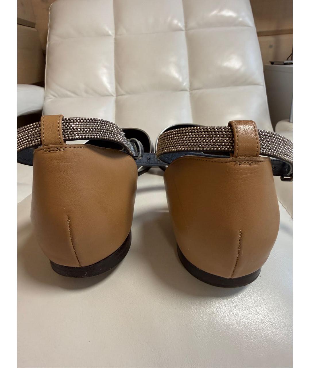 BRUNELLO CUCINELLI Мульти кожаные лодочки на низком каблуке, фото 3