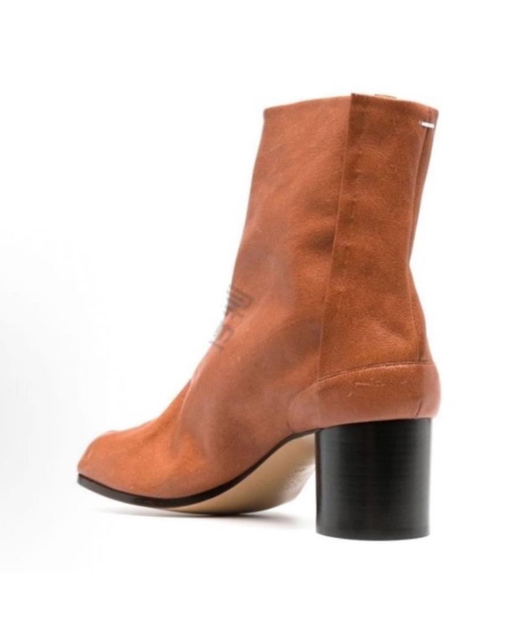 MAISON MARGIELA Оранжевое кожаные ботильоны, фото 4