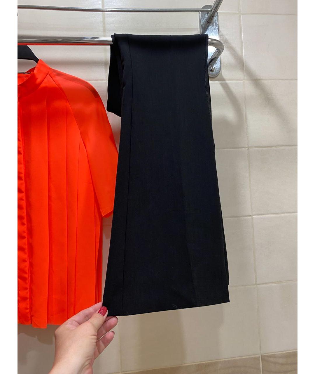 VICTORIA BECKHAM Черные полиэстеровые брюки широкие, фото 6