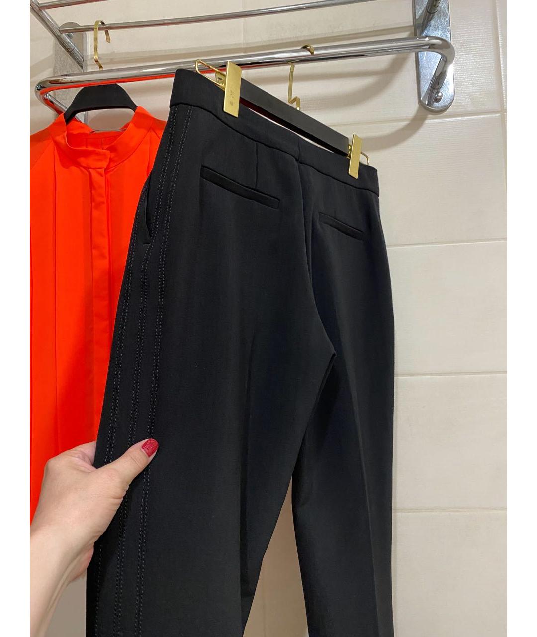VICTORIA BECKHAM Черные полиэстеровые брюки широкие, фото 3