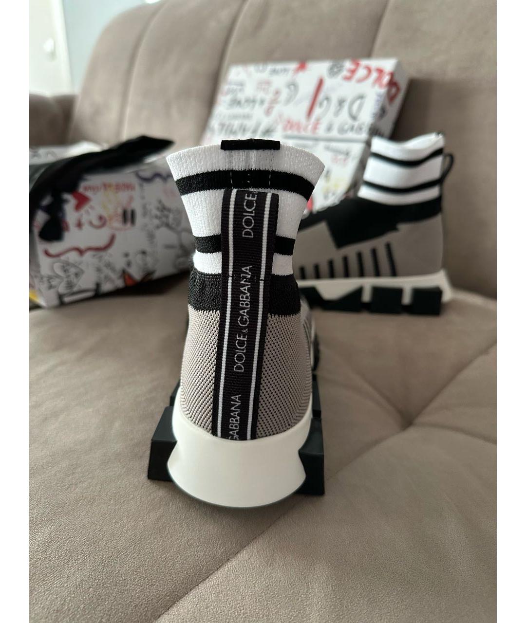 DOLCE&GABBANA Черные текстильные кроссовки, фото 3