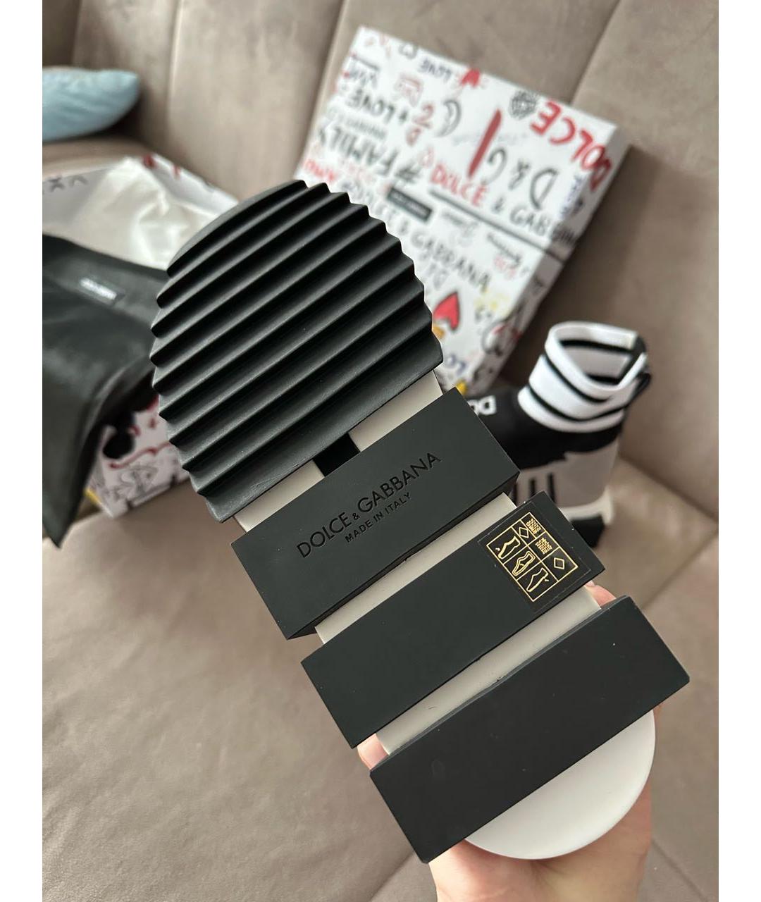 DOLCE&GABBANA Черные текстильные кроссовки, фото 4