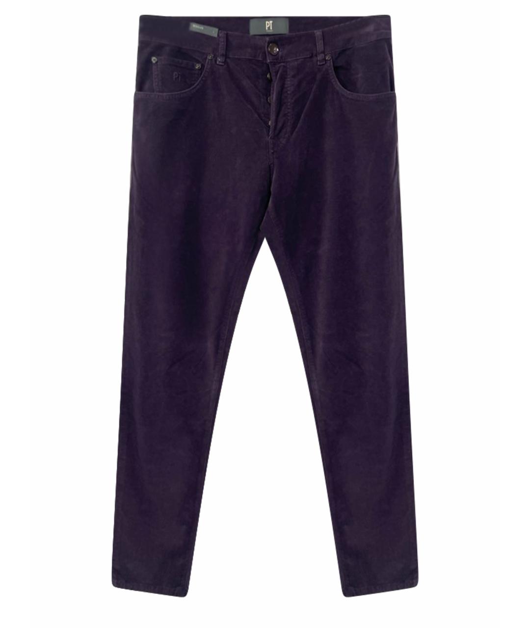 PT TORINO Фиолетовые бархатные повседневные брюки, фото 1