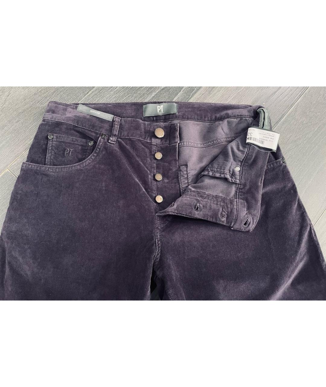 PT TORINO Фиолетовые бархатные повседневные брюки, фото 5