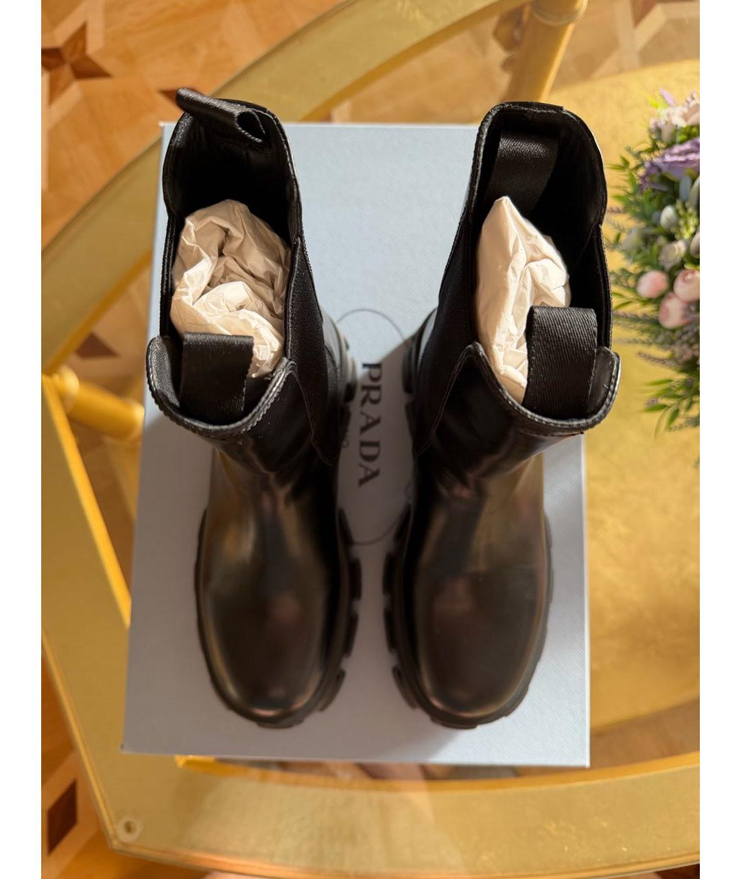 PRADA Черные кожаные ботинки, фото 3