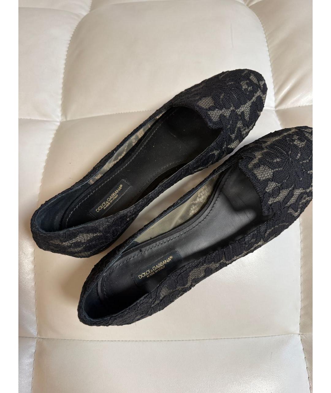 DOLCE&GABBANA Черные текстильные балетки, фото 3