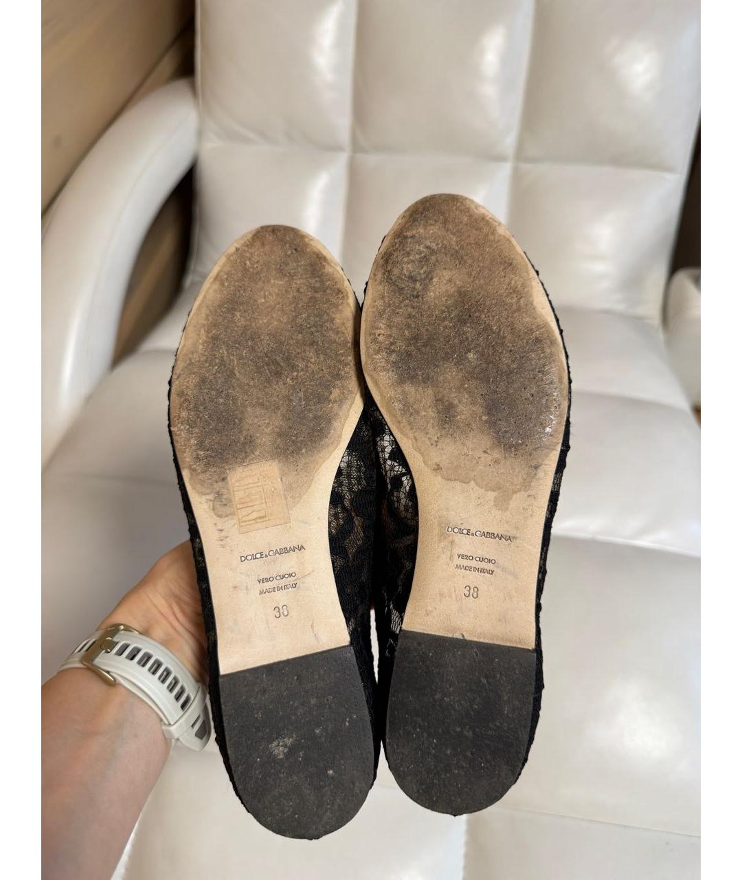 DOLCE&GABBANA Черные текстильные балетки, фото 5