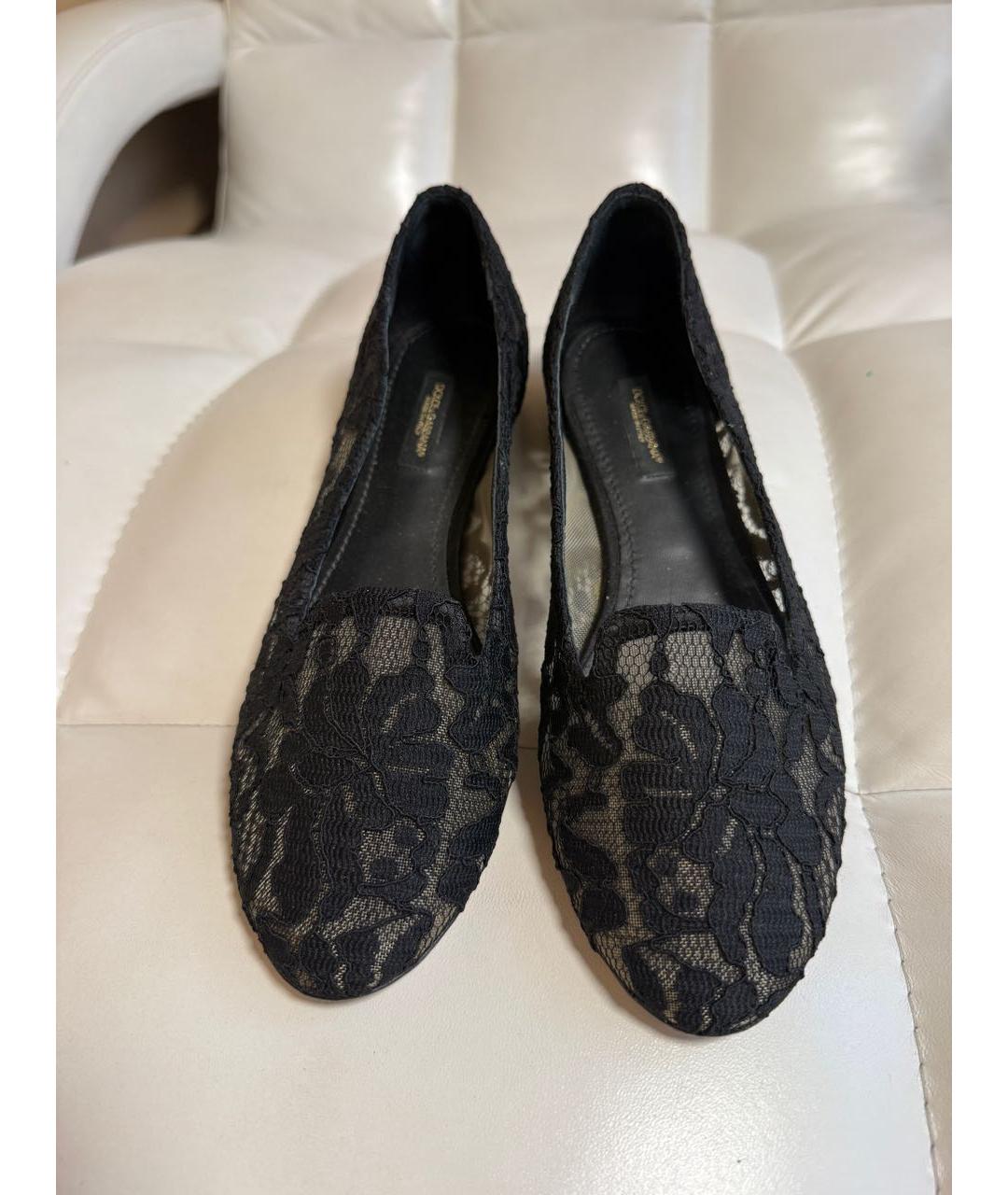 DOLCE&GABBANA Черные текстильные балетки, фото 2