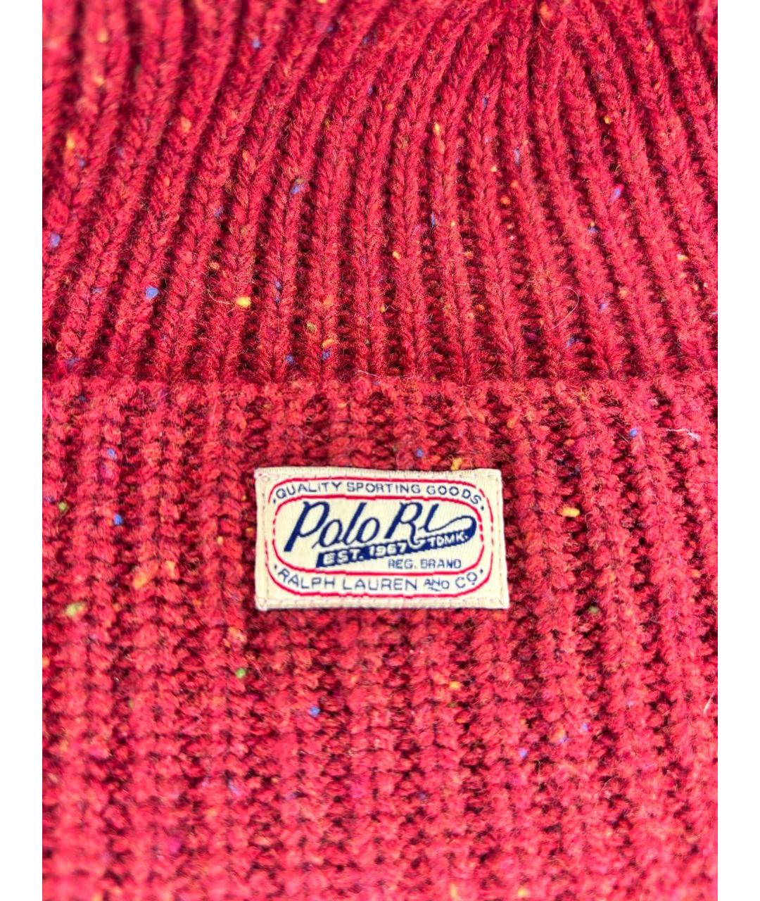 POLO RALPH LAUREN Красная шерстяная шапка, фото 3