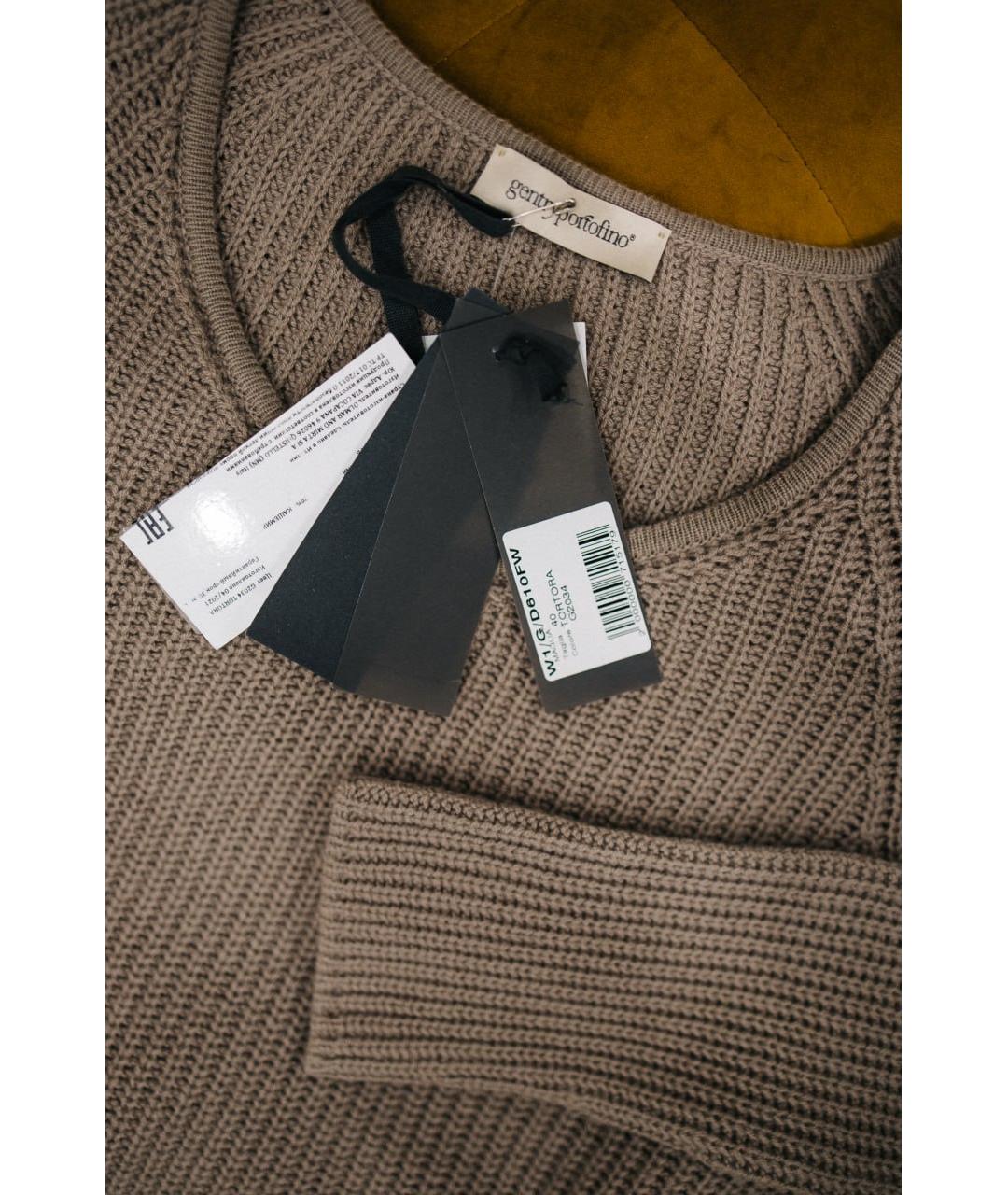 GENTRY PORTOFINO Коричневый шерстяной джемпер / свитер, фото 4