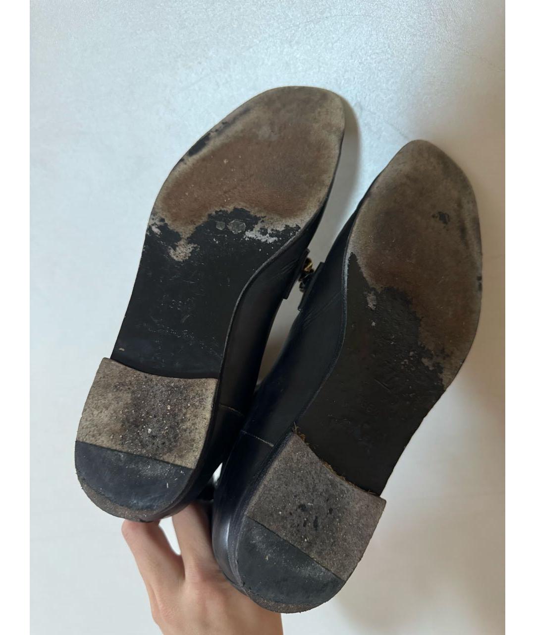 LOUIS VUITTON Черные кожаные ботинки, фото 5