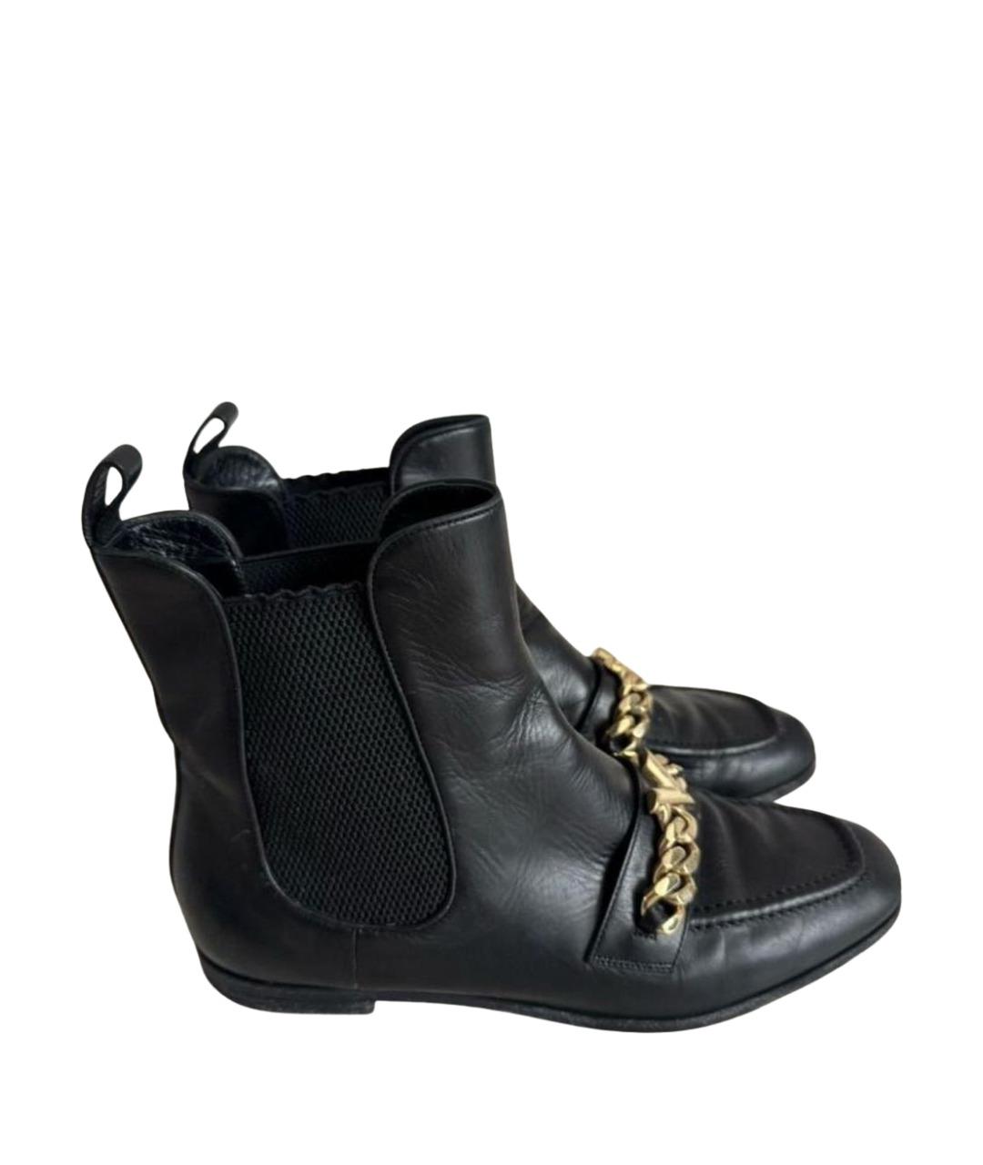 LOUIS VUITTON Черные кожаные ботинки, фото 1