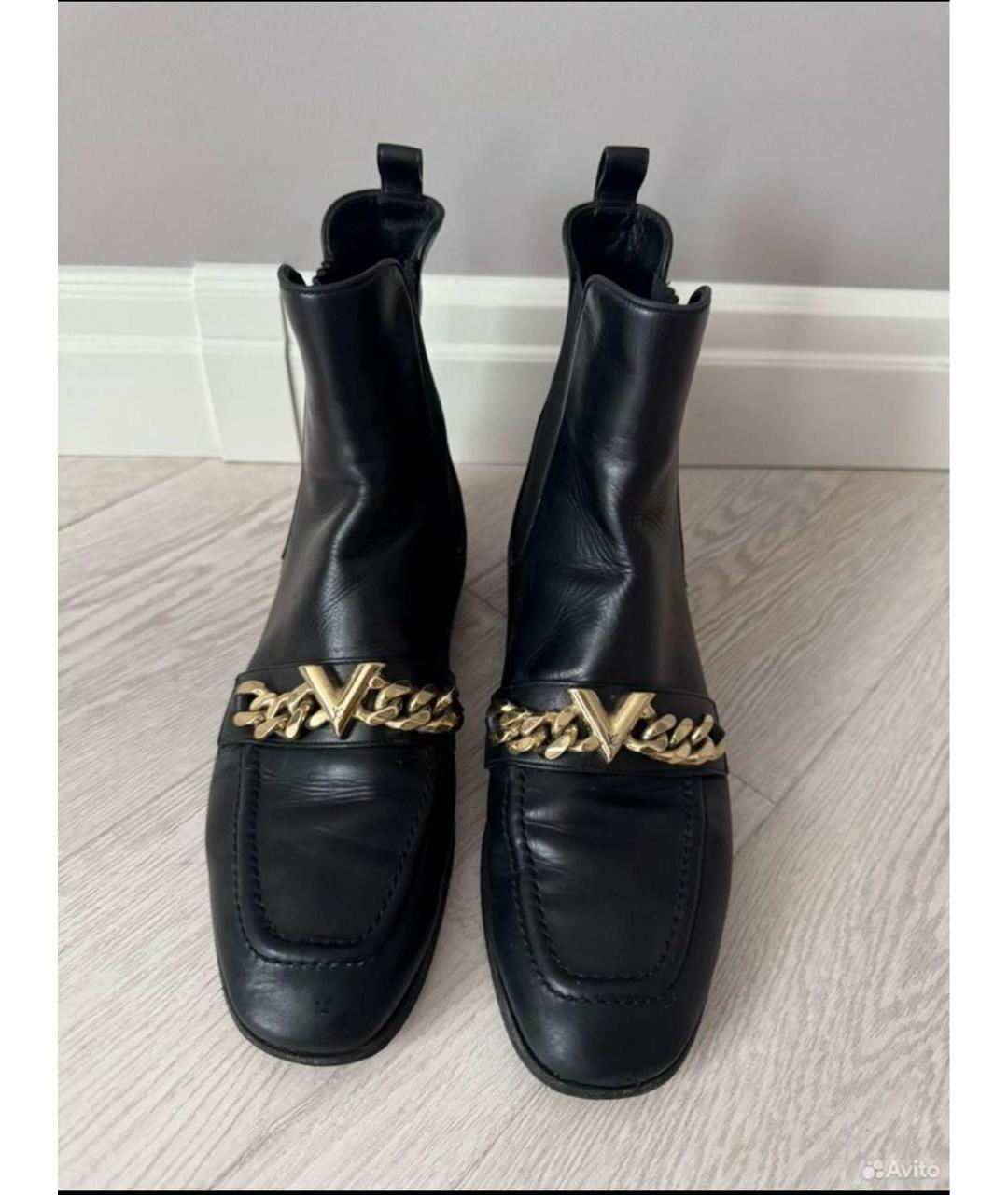 LOUIS VUITTON Черные кожаные ботинки, фото 2