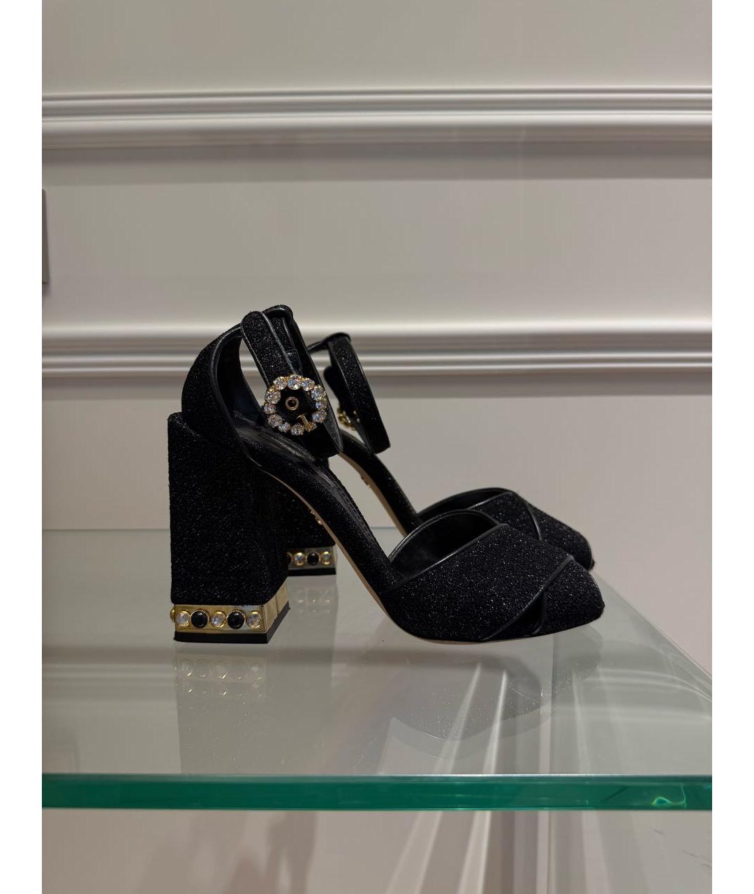 DOLCE&GABBANA Черные босоножки, фото 8