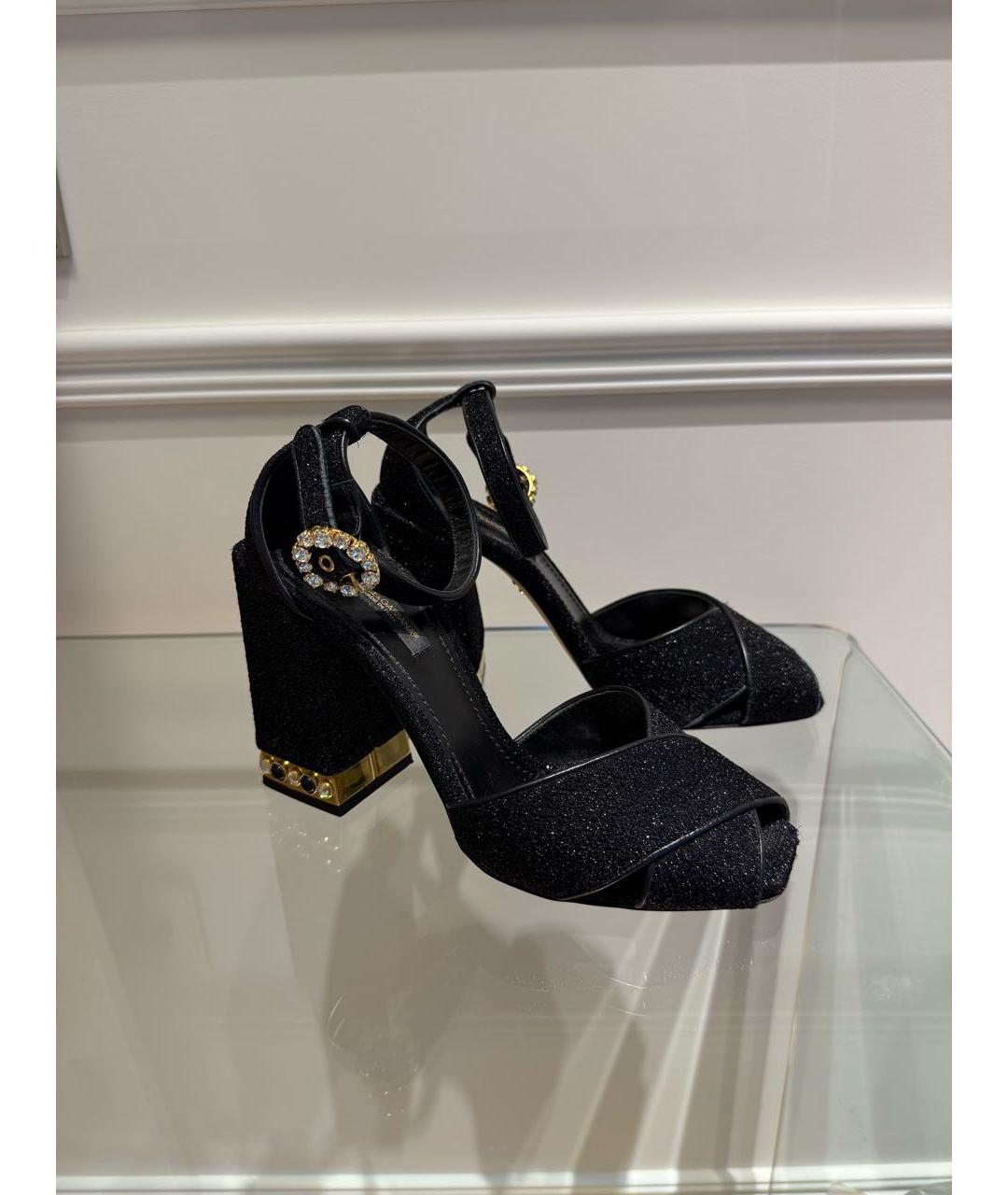 DOLCE&GABBANA Черные босоножки, фото 5