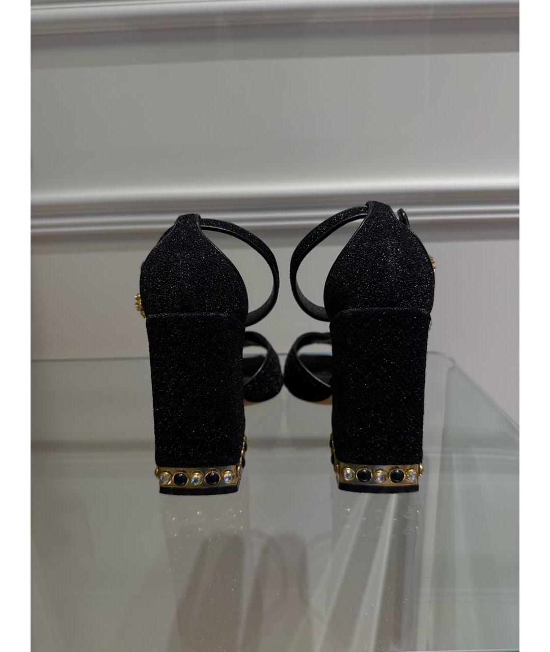 DOLCE&GABBANA Черные босоножки, фото 4