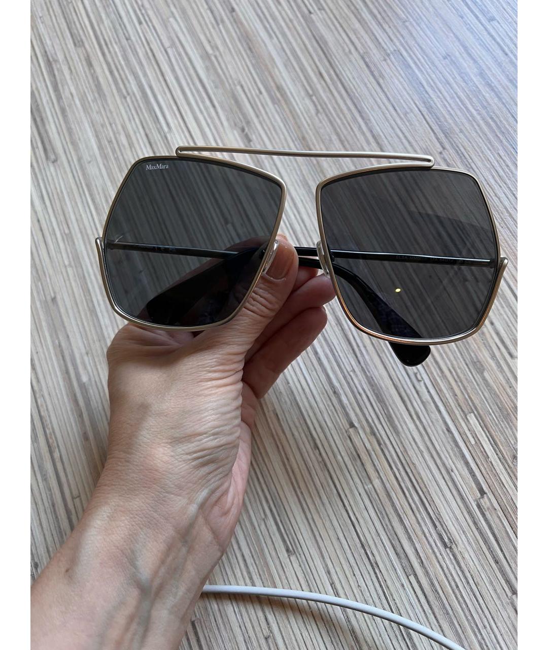 MAX MARA Черные пластиковые солнцезащитные очки, фото 8