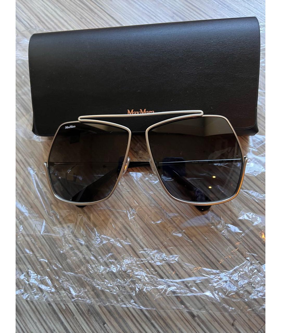 MAX MARA Черные пластиковые солнцезащитные очки, фото 6