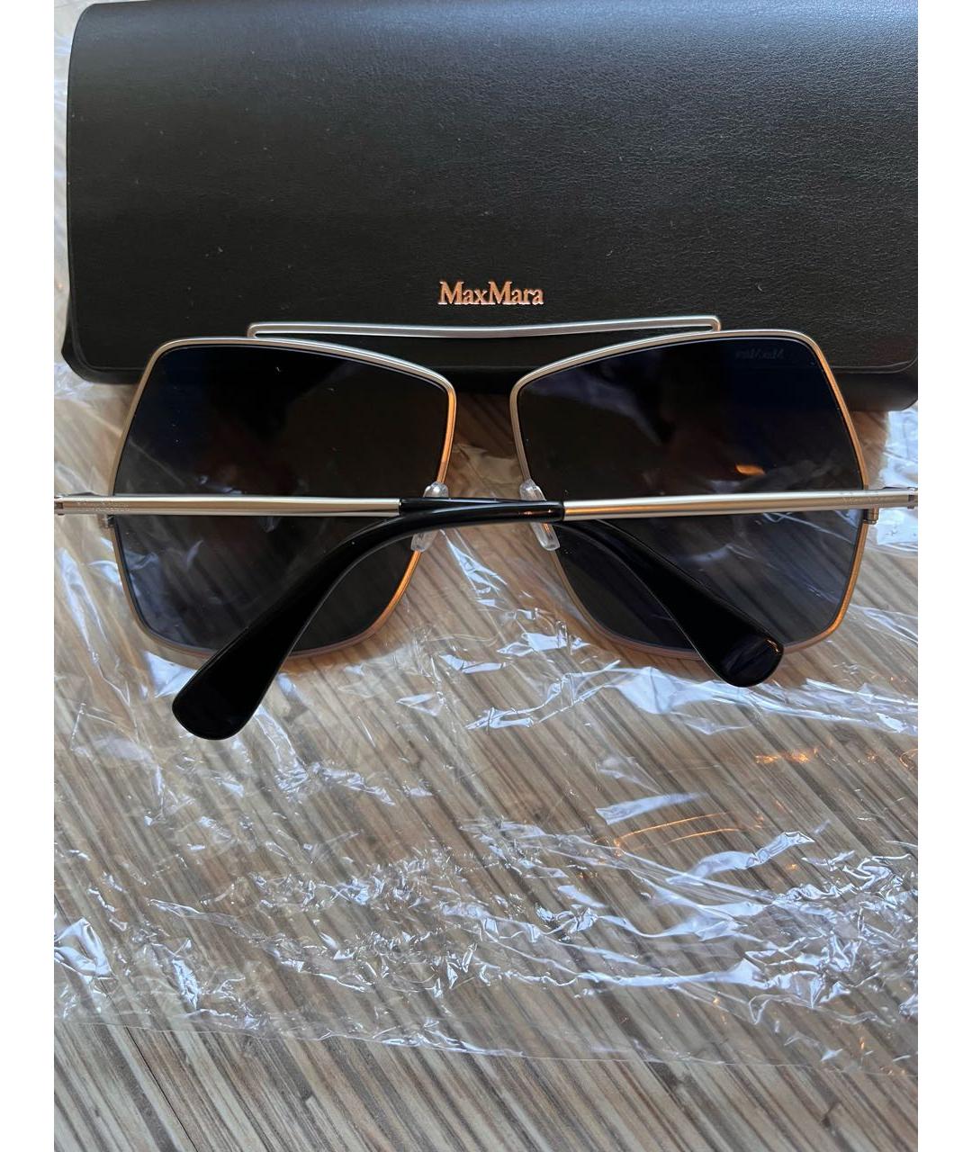 MAX MARA Черные пластиковые солнцезащитные очки, фото 5