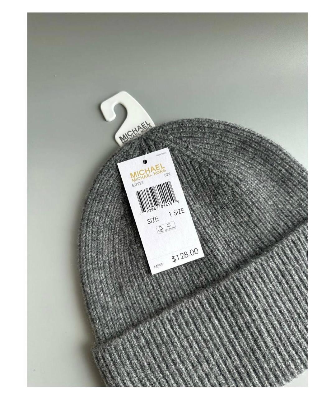 MICHAEL KORS Серая кашемировая шапка, фото 3