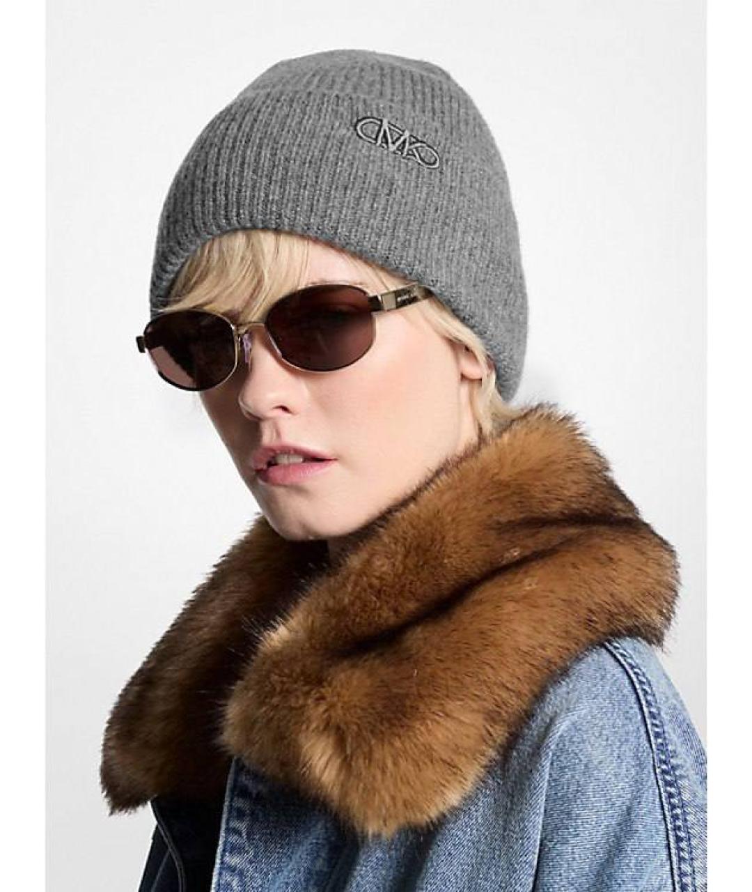 MICHAEL KORS Серая кашемировая шапка, фото 2