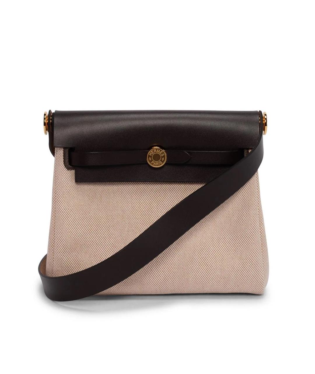 HERMES Коричневая тканевая сумка через плечо, фото 7