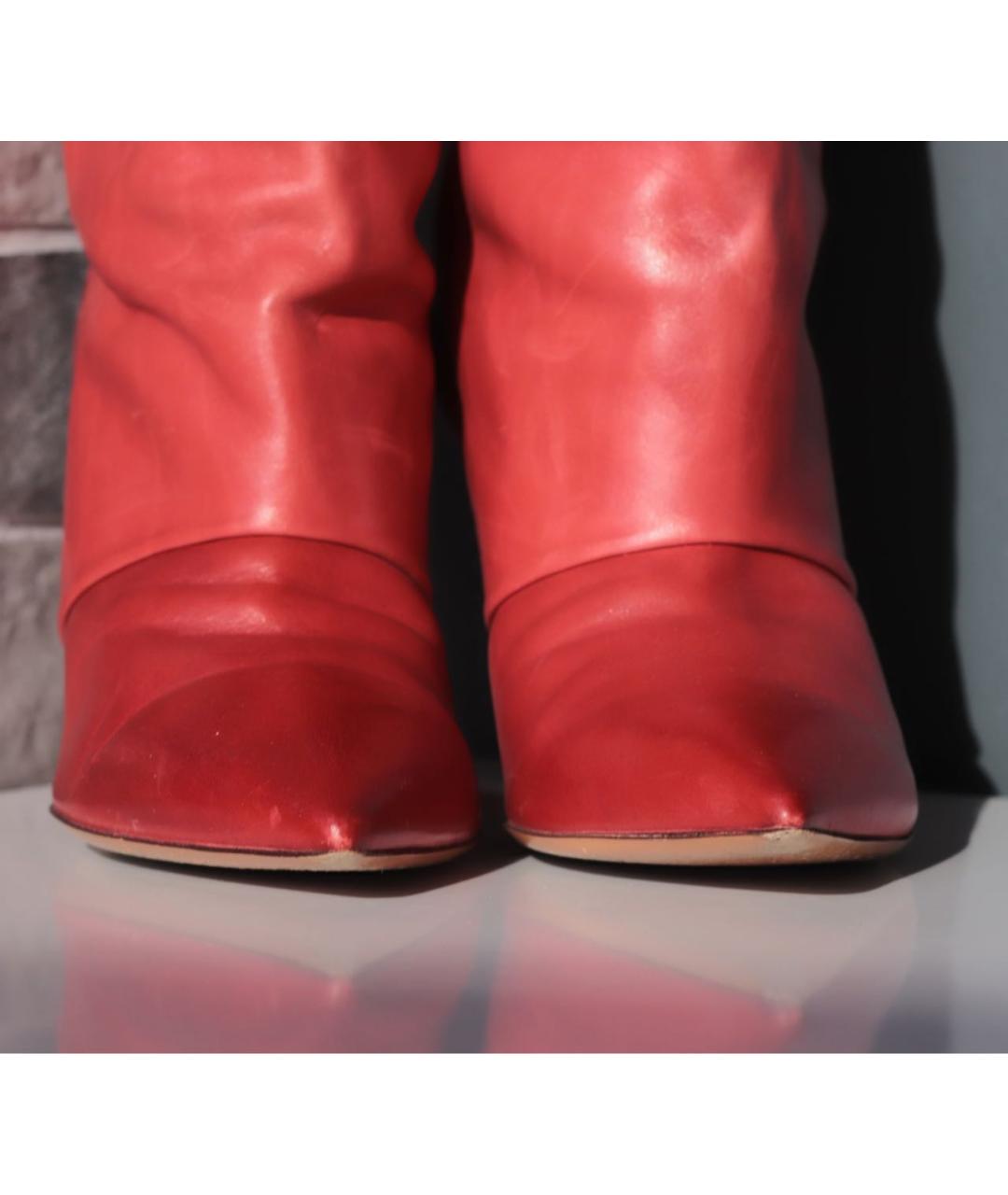 MAISON MARGIELA Красные кожаные сапоги, фото 3