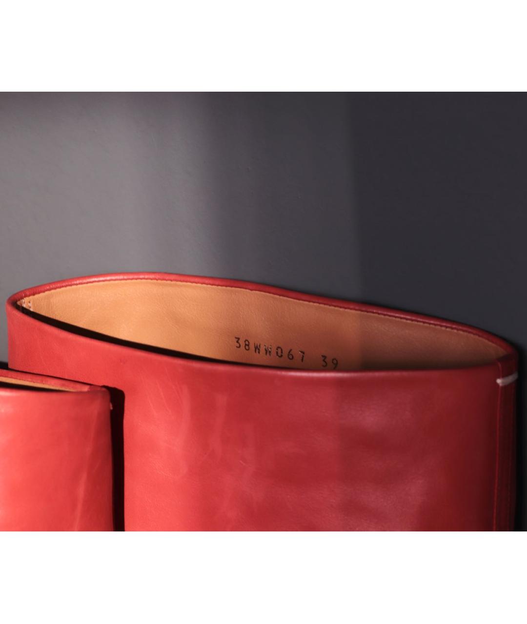 MAISON MARGIELA Красные кожаные сапоги, фото 4