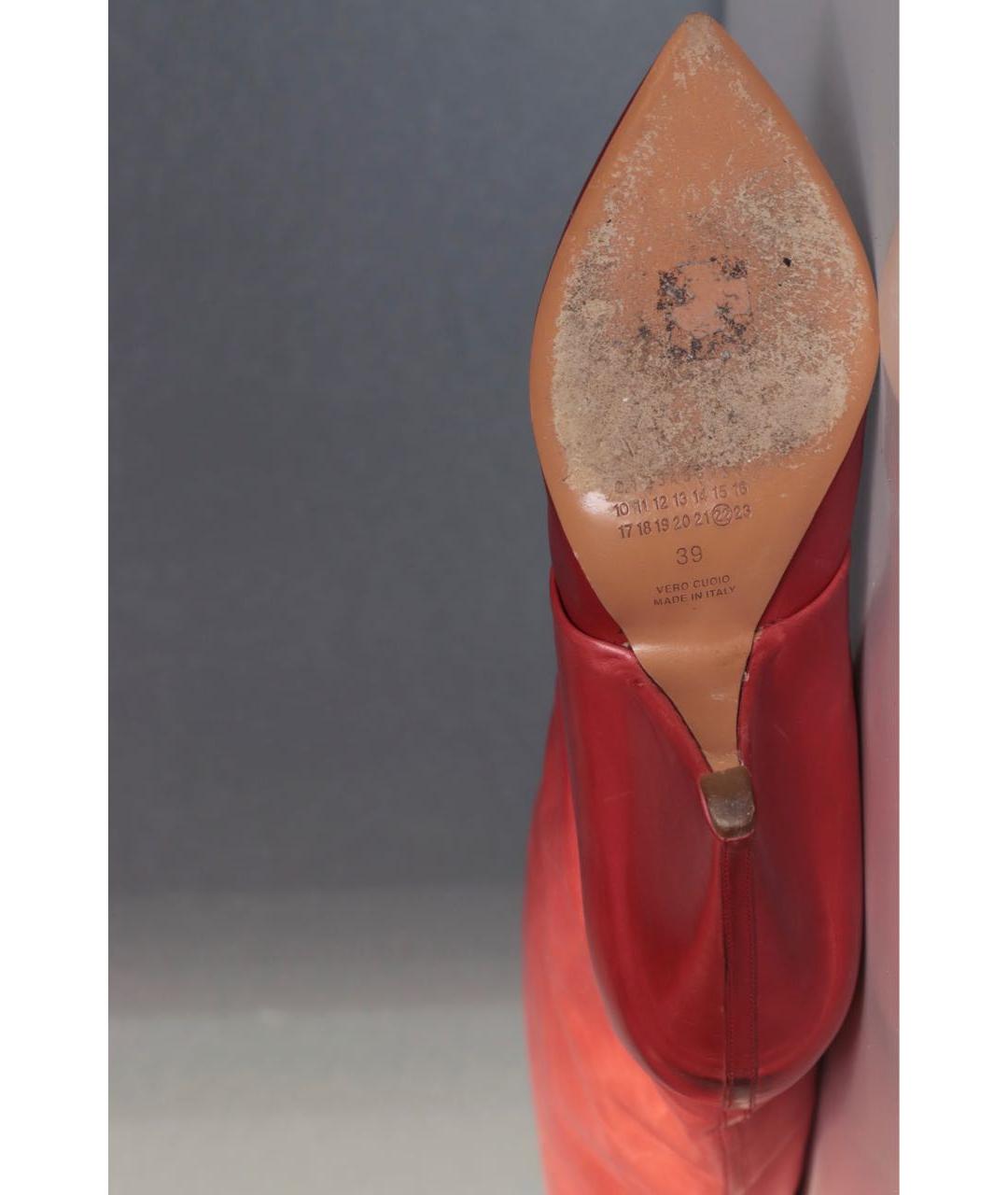 MAISON MARGIELA Красные кожаные сапоги, фото 8