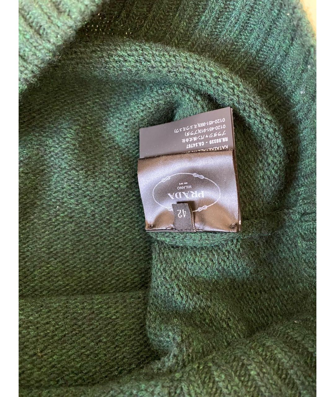 PRADA Зеленый шерстяной джемпер / свитер, фото 4