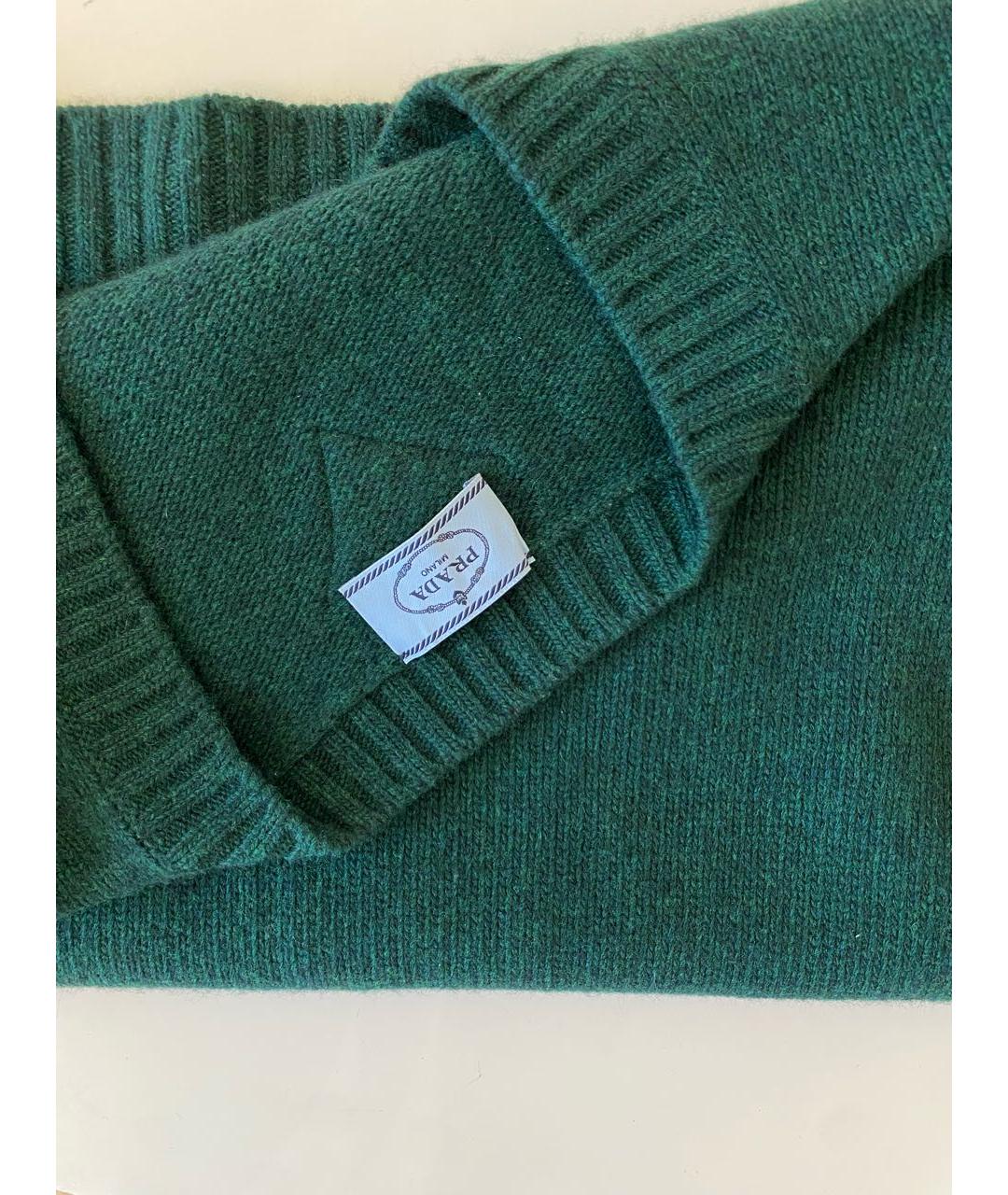 PRADA Зеленый шерстяной джемпер / свитер, фото 5