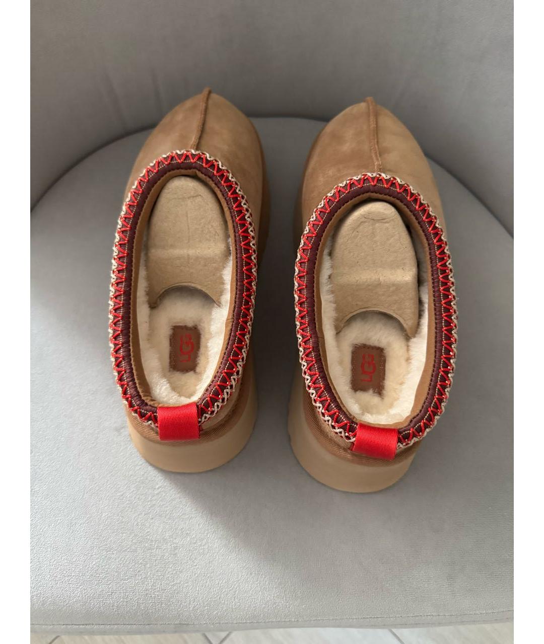 UGG AUSTRALIA Бежевые замшевые сабо, фото 3