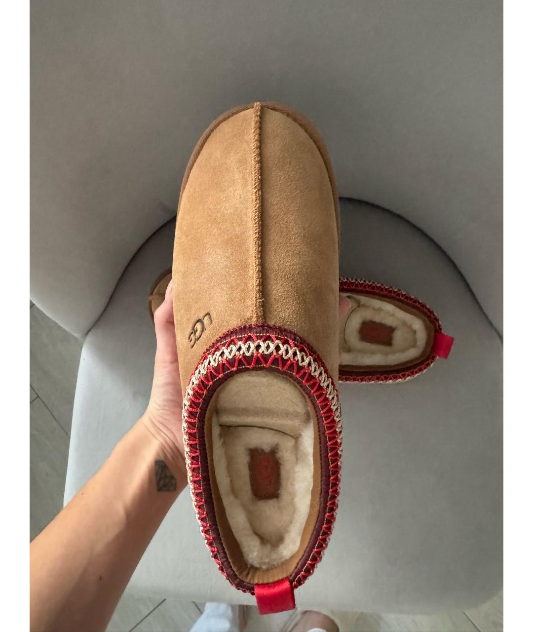 UGG AUSTRALIA Бежевые замшевые сабо, фото 5