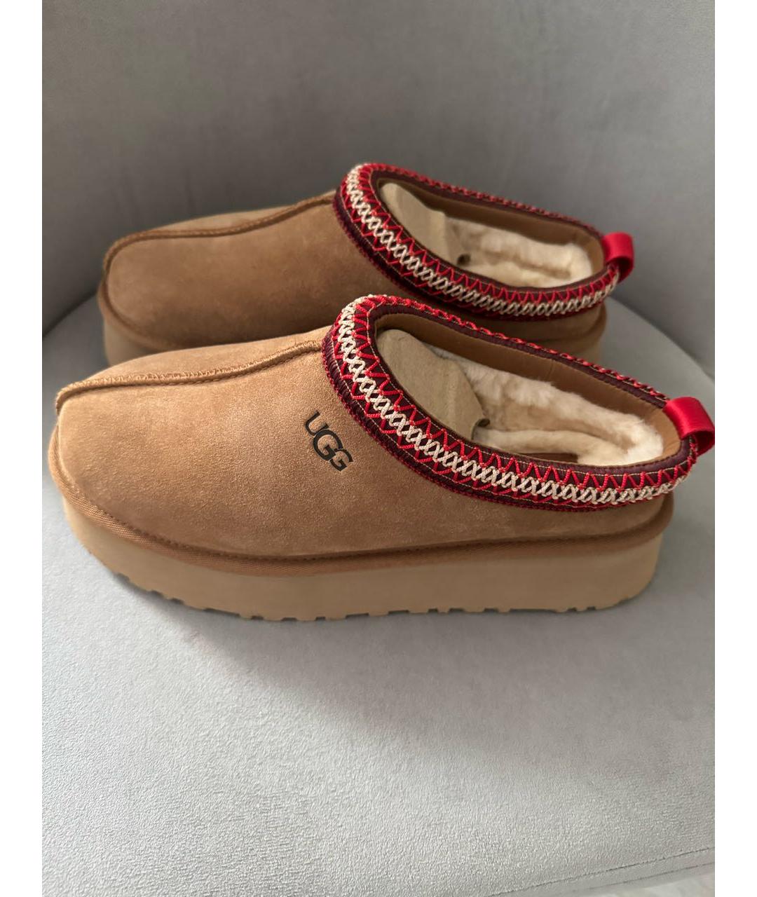 UGG AUSTRALIA Бежевые замшевые сабо, фото 8
