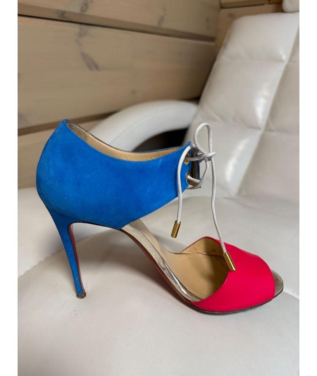 CHRISTIAN LOUBOUTIN Мульти замшевые босоножки, фото 5