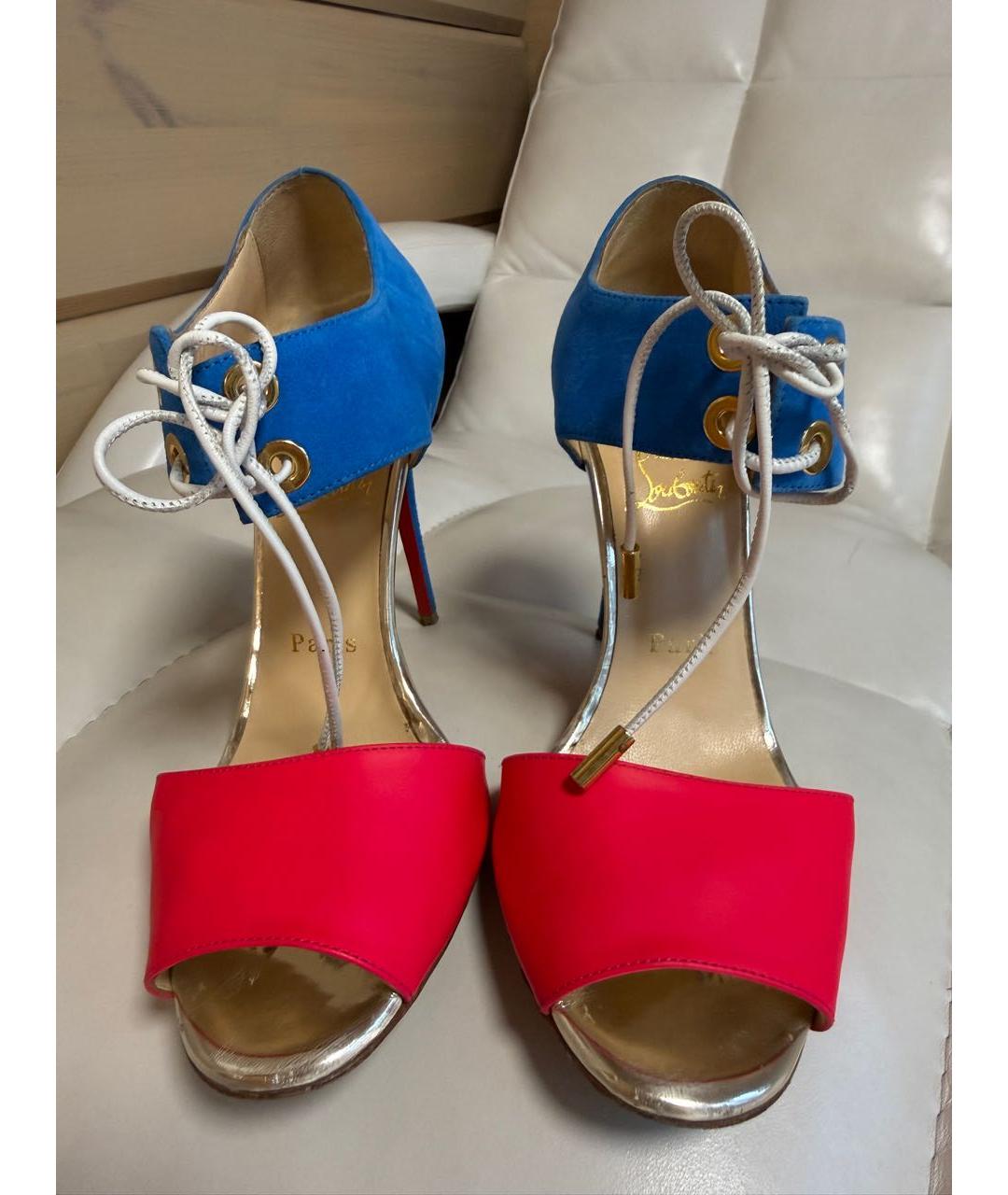 CHRISTIAN LOUBOUTIN Мульти замшевые босоножки, фото 4