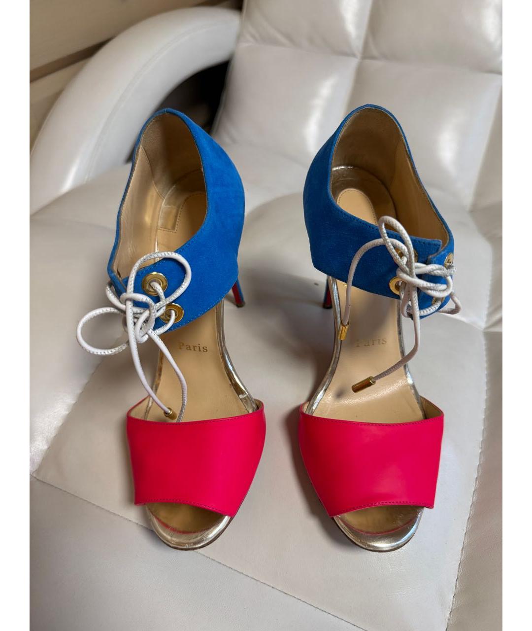 CHRISTIAN LOUBOUTIN Мульти замшевые босоножки, фото 2