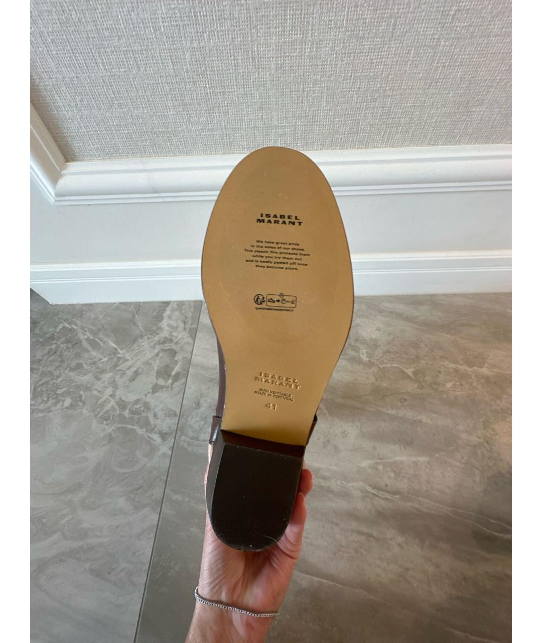 ISABEL MARANT Коричневые кожаные полусапоги, фото 6