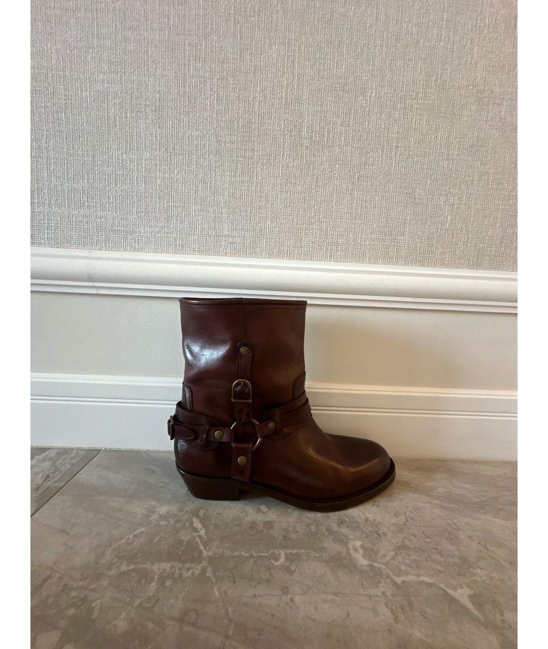 ISABEL MARANT Коричневые кожаные полусапоги, фото 9