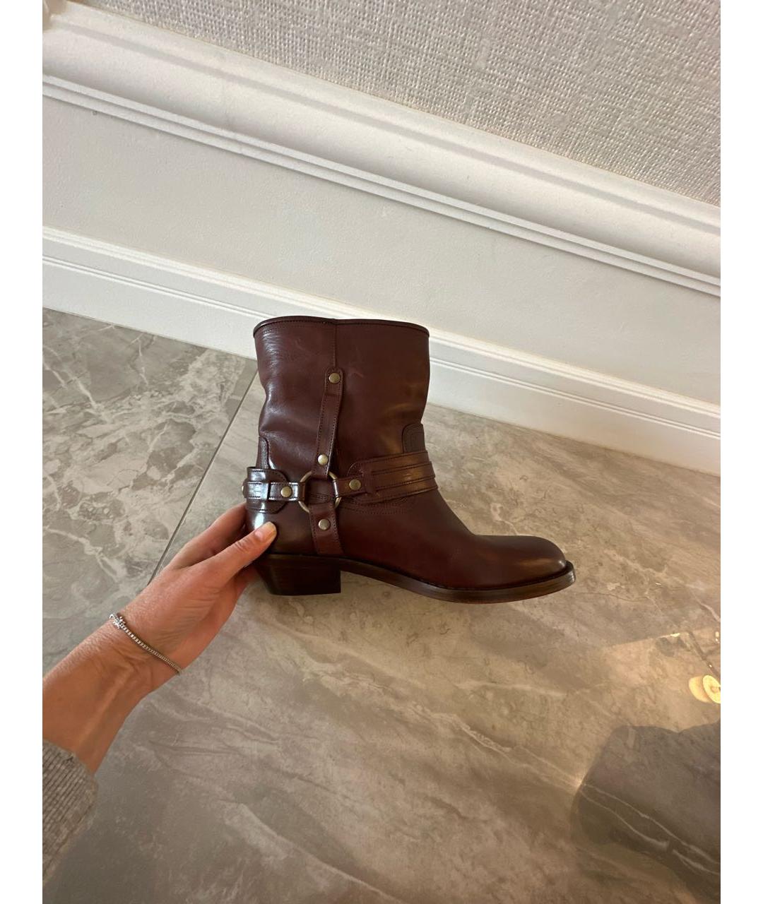 ISABEL MARANT Коричневые кожаные полусапоги, фото 5